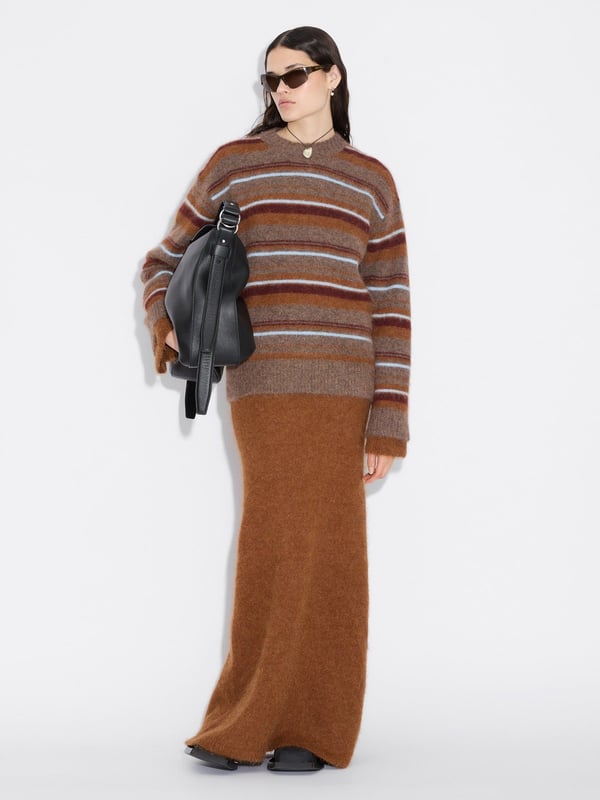 Holzweiler Fluffy Stripe Crew Brown Stripe