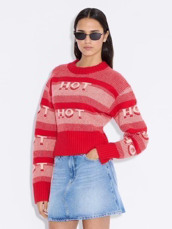Holzweiler Hot Cropped Sweater Red