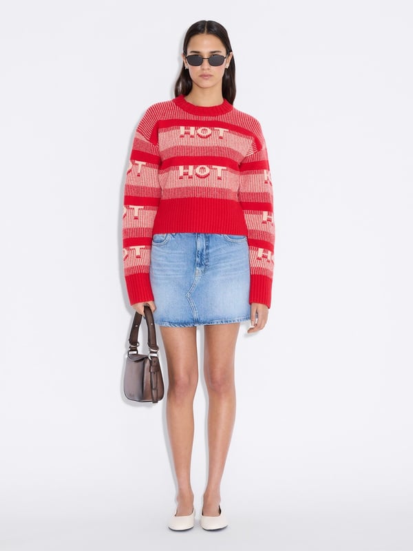 holzweiler Hot Cropped Sweater Red