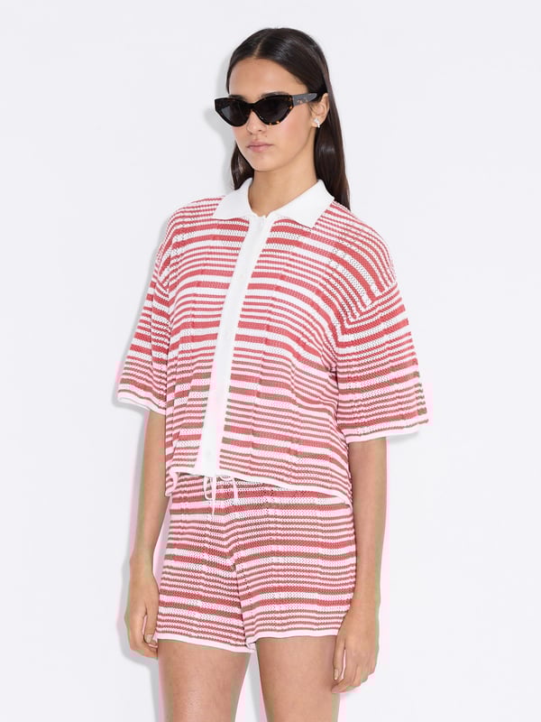 Holzweiler Kelp Striped Shirt Red Stripe