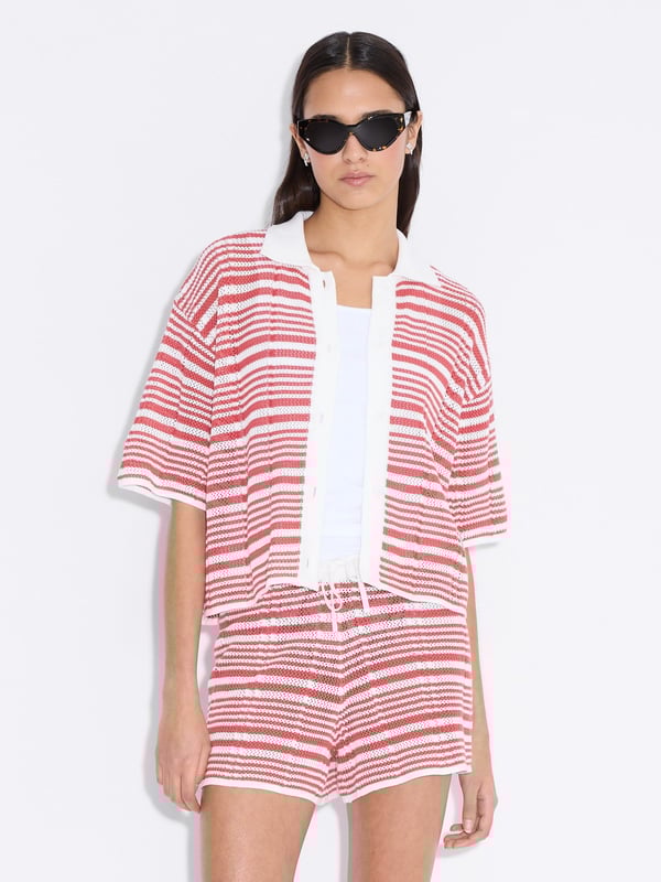holzweiler Kelp Striped Shirt Red Stripe