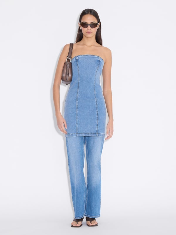 Holzweiler Kristin Short Denim Dress Mid Blue