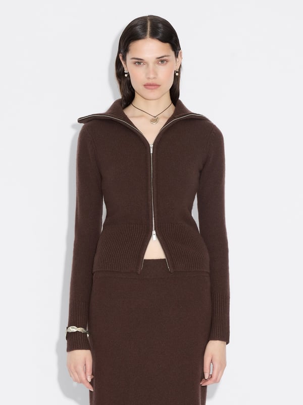 Holzweiler Line Wool Cardigan Dk. Brown