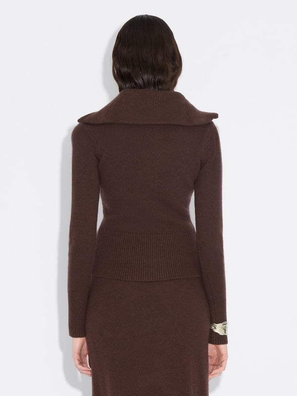 Holzweiler Line Wool Cardigan Dk. Brown