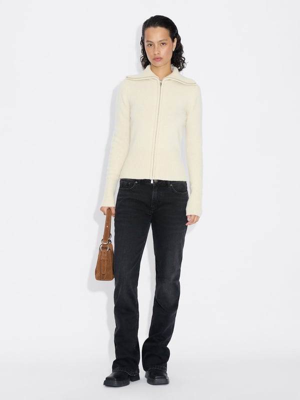 Holzweiler Line Wool Cardigan Ecru