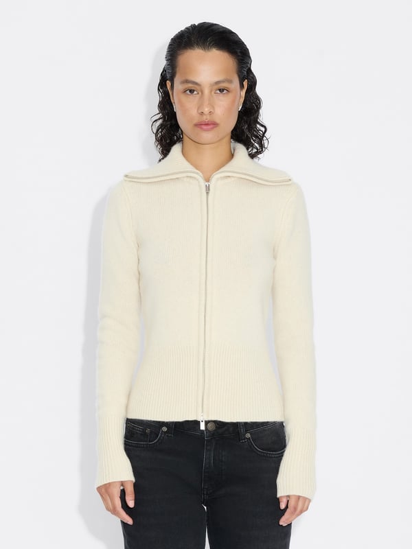 Holzweiler Line Wool Cardigan Ecru