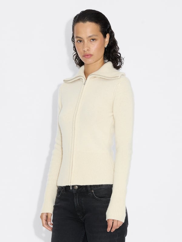 holzweiler Line Wool Cardigan Ecru