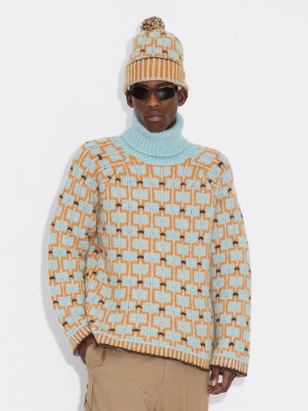 Holzweiler Norwegian Wool Beanie Blue Mix