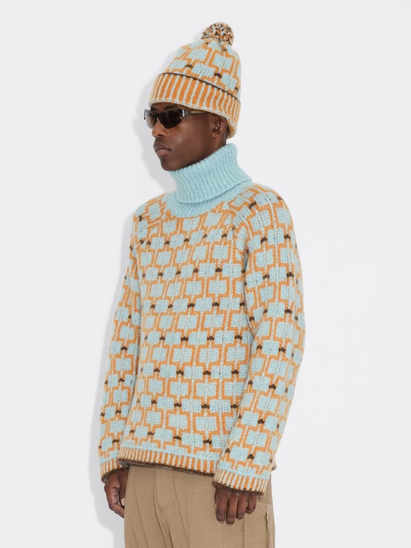 Holzweiler Norwegian Wool Beanie Blue Mix