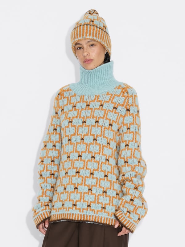 holzweiler Norwegian Wool Turtleneck Blue mix