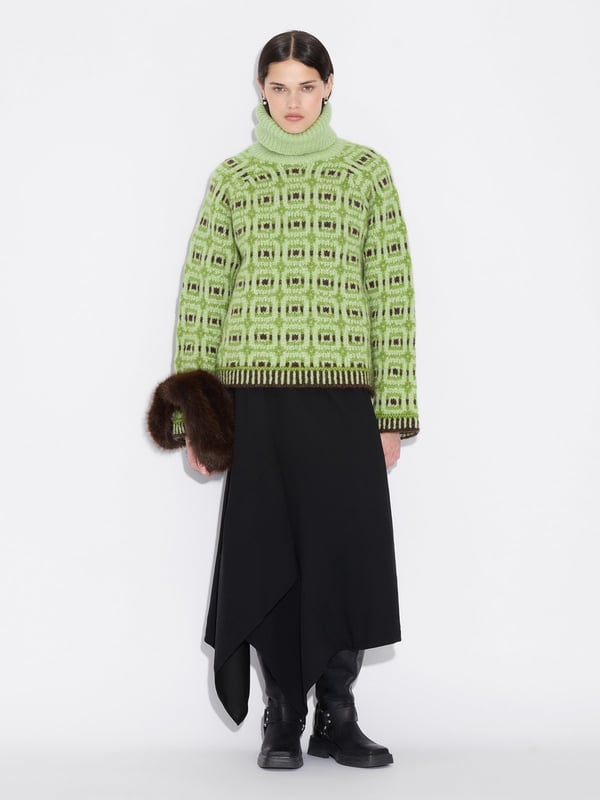 Holzweiler Norwegian Wool Turtleneck Green Mix
