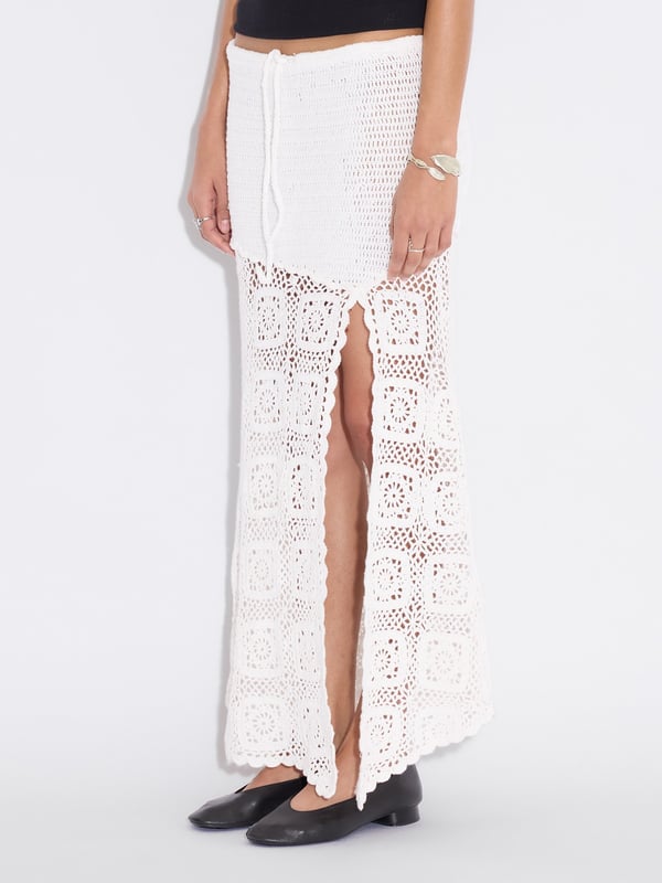 Holzweiler Rosie Crochet Skirt White