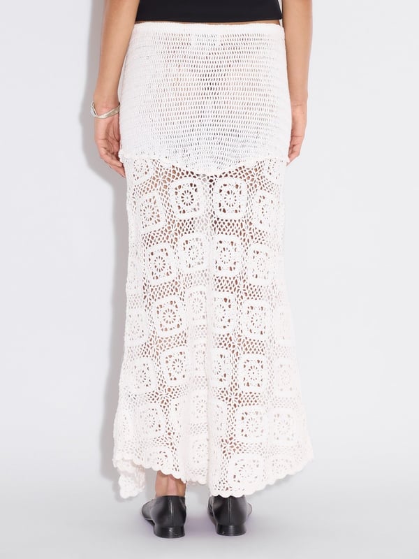 Holzweiler Rosie Crochet Skirt White