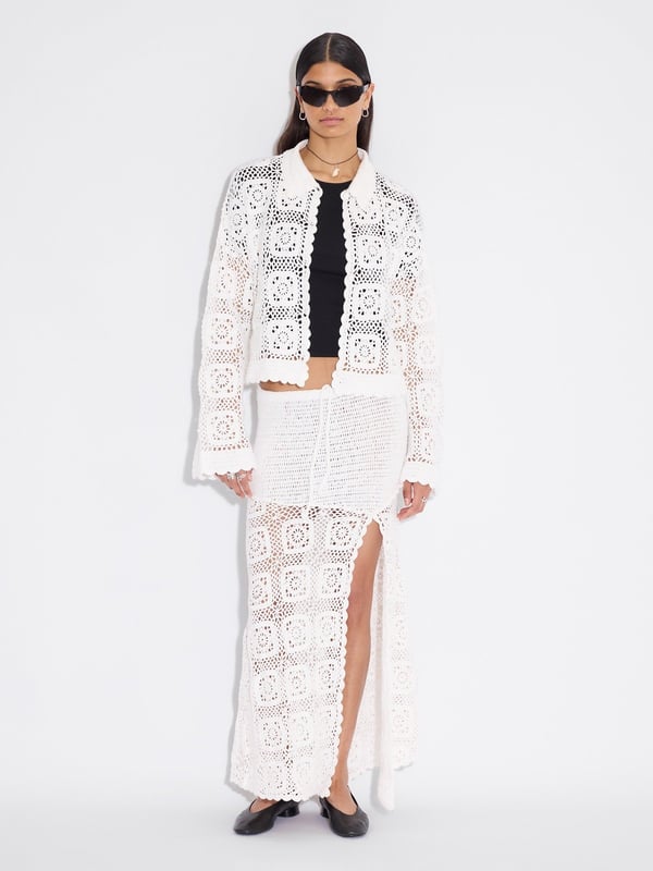 holzweiler Rosie Crochet Skirt White