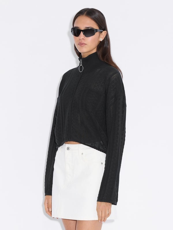 Holzweiler Tine Crochet Cardigan Black