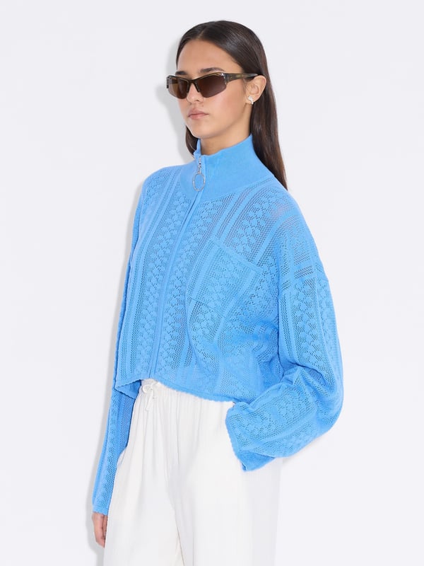 Holzweiler Tine Crochet Cardigan Blue