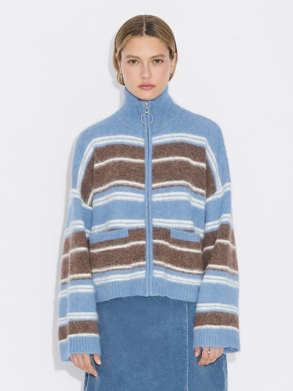 Holzweiler Tine Stripe Cardigan Blue Stripe