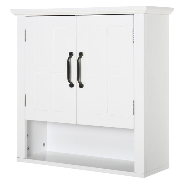 Homcom 2-Door Adjustable Shelf Wall Cabinet Medicine Cabinet For Bathroom And Kitchen White