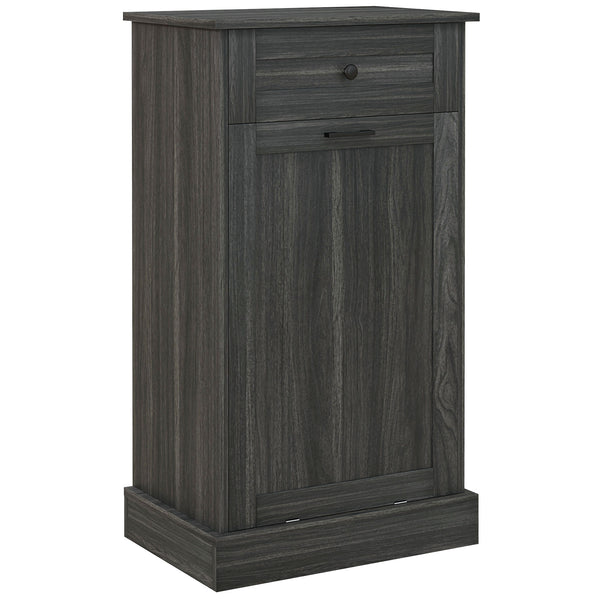 homcom 36.6" Freestanding Storage Cabinet with Tilt-Out Trash Bin & Drawer Charcoal Gray