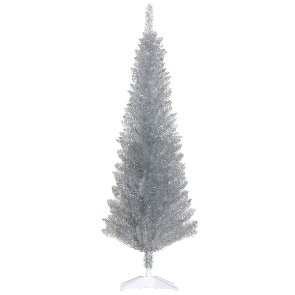 Homcom 5ft Pencil Artificial Christmas Tree With Realistic Branches & 294 Tips Silver