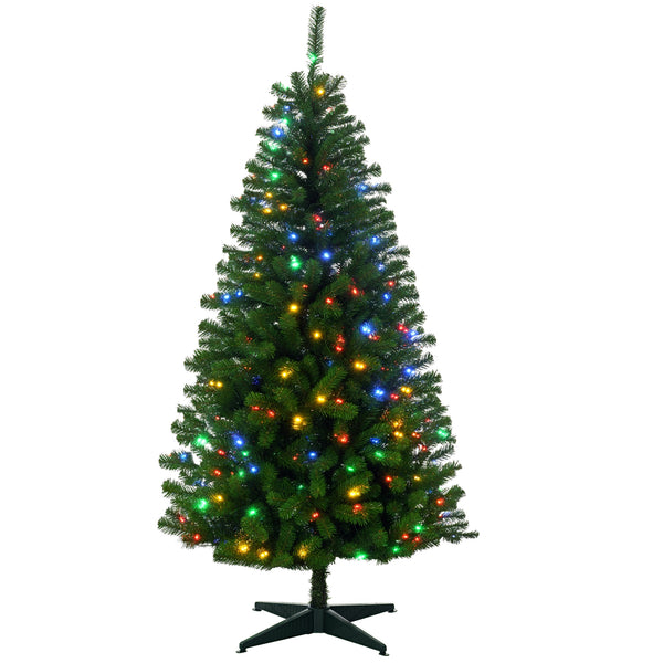 Homcom 6' Artificial Prelit Christmas Trees With Warm White Or Colorful LED Lights Auto Open
