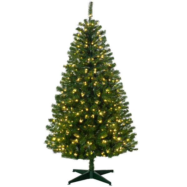 Homcom 6' Artificial Prelit Christmas Trees With Warm White Or Colorful LED Lights Auto Open