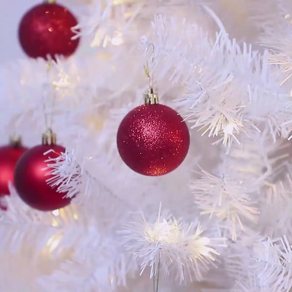 homcom 6FT PreLit Artificial Christmas Tree w/ 250 Warm White LEDs & 1000 Tips White