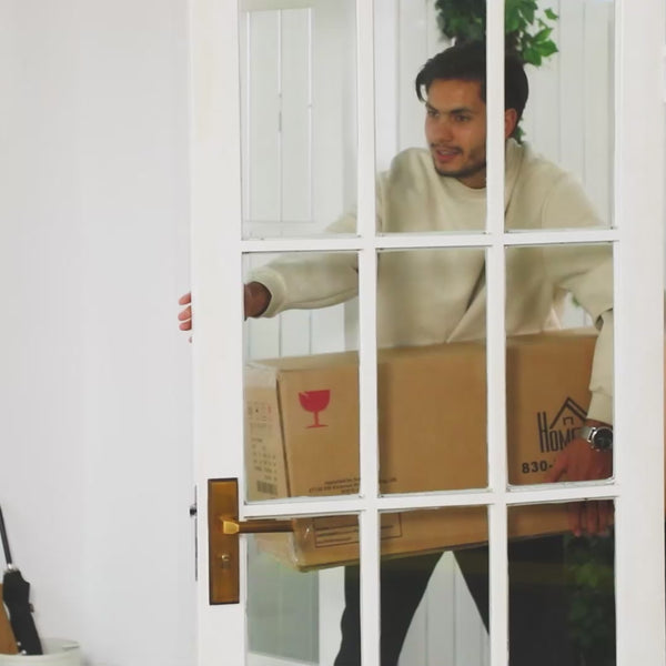 homcom 7.5' Pre Lit Flocked Christmas Tree with Snow Branches Auto Open Extra Bulb