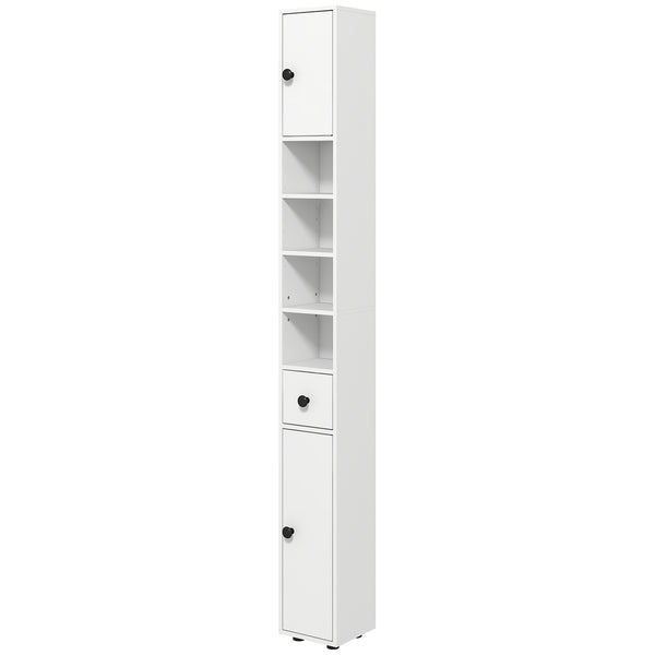 Homcom 71" Tall Bathroom Storage Cabinet Narrow Toilet Paper Cabinet White