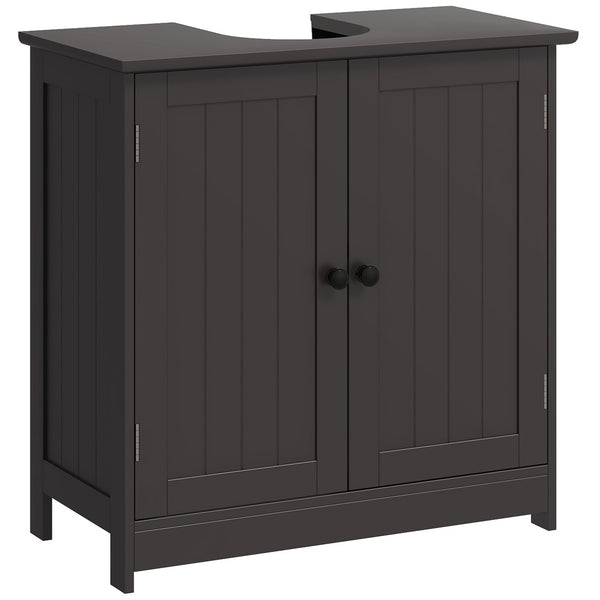 homcom Bathroom Vanity Cabinet Under Sink Cabinet with 2 Doors and Adjustable Shelf Coffee