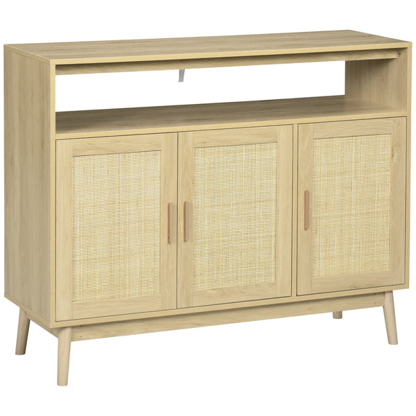 homcom Boho Sideboard Buffet Cabinet with Rattan Doors Natural homcom Boho Sideboard Buffet Cabinet with Rattan Doors Natural