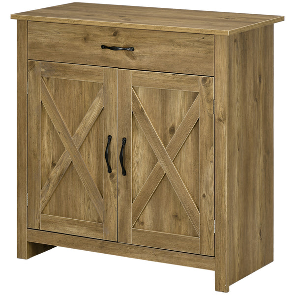 Homcom Farmhouse Barn Door Sideboard Buffet Accent Storage Cabinet Coffee Bar TV Table