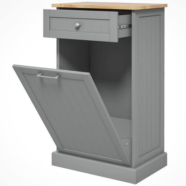 Homcom Hidden Container Waste Bin Hands Free Kitchen Cabinet Tipping Opening