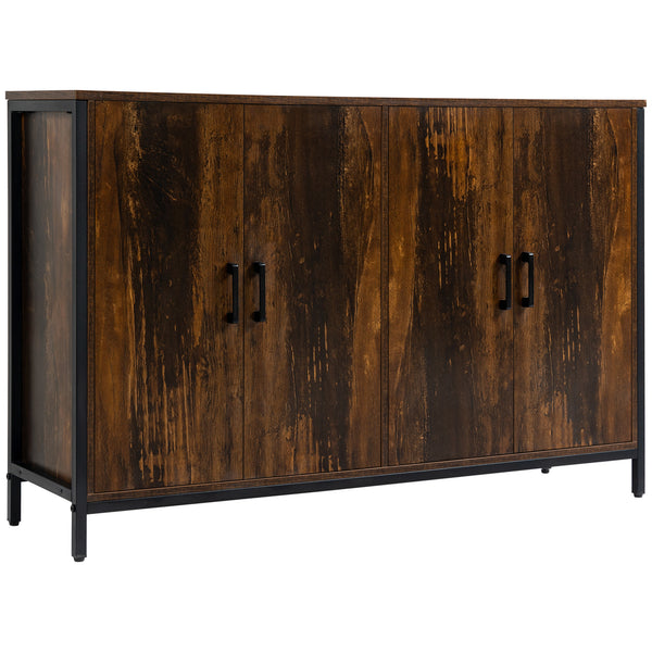 homcom Industrial Sideboard Buffet Cabinet with Doors & Adjustable Shelves Rustic Brown
