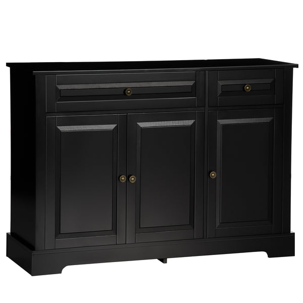 homcom Kitchen Sideboard Buffet Cabinet with 2 Drawers and Adjustable Shelves Black