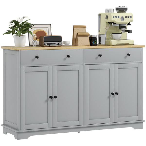 homcom Modern Sideboard Buffet Cabinet w/ Storage Drawers & Adjustable Shelves Gray