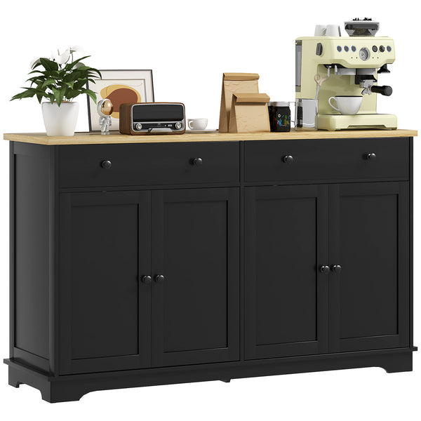 homcom Modern Sideboard Buffet Cabinet w/ Storage Drawers & Adjustable Shelves Black