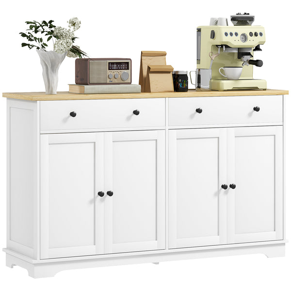 homcom Modern Sideboard Buffet Cabinet w/ Storage Drawers & Adjustable Shelves White
