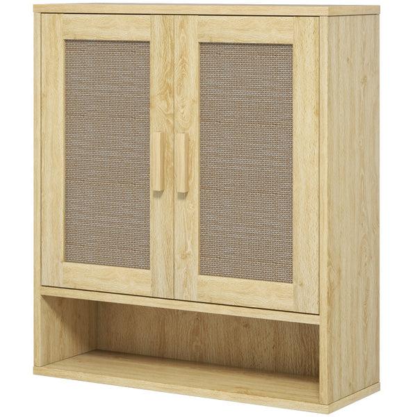 Homcom Over The Toilet Bathroom Cabinet With 2 Doors And Adjustable Shelf Distressed Oak