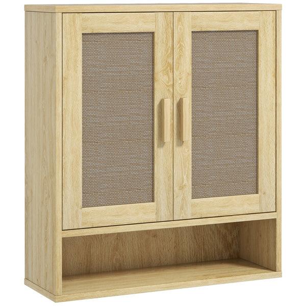 homcom Over the Toilet Bathroom Cabinet with 2 Doors and Adjustable Shelf Distressed Oak