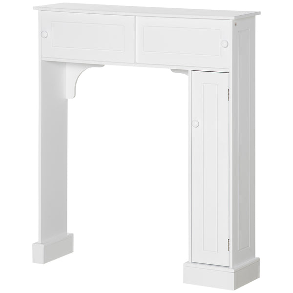 Homcom Over Toilet Bathroom Organizer Freestanding Storage Cabinet With Adjustable Shelves White