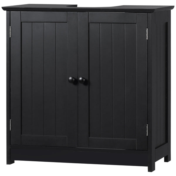 Homcom Under Sink Bathroom Cabinet With 2 Doors And Shelf Pedestal Sink Vanity Cabinet Black