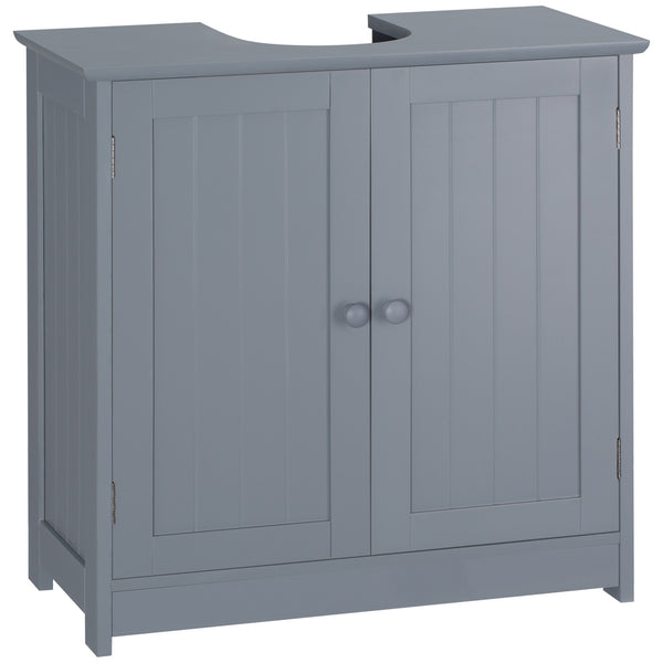 homcom Under Sink Bathroom Cabinet with 2 Doors and Shelf Pedestal Sink Vanity Cabinet Gray