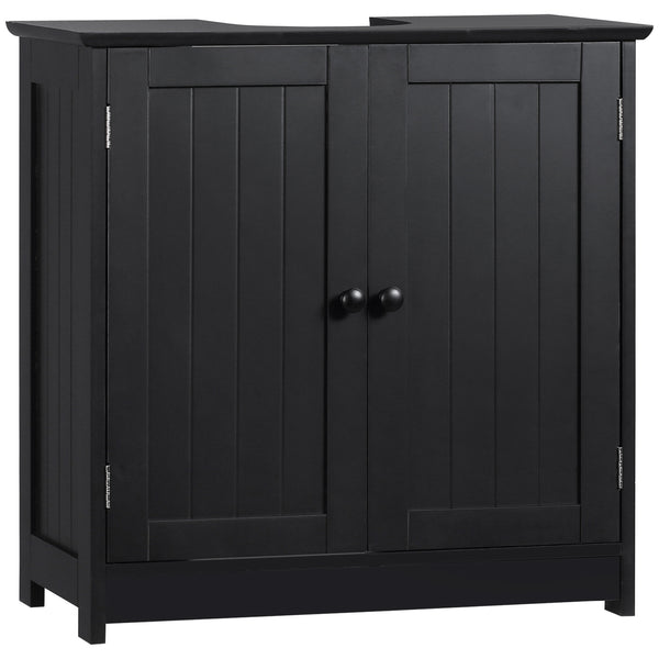 homcom Under Sink Bathroom Cabinet with 2 Doors and Shelf Pedestal Sink Vanity Cabinet Black