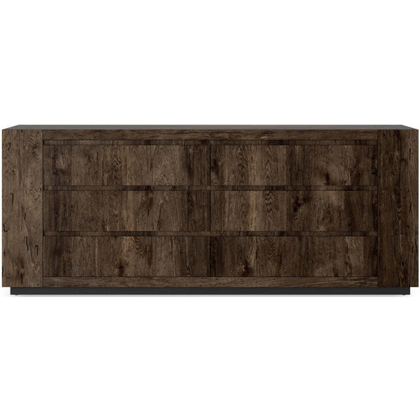 Home Fashion Abaso 6-Drawer Dresser Ebony Rustic Wormwood By Four Hands