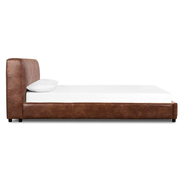 Home Fashion Aidan Faux Leather Bed Vintage Tobacco By Four Hands