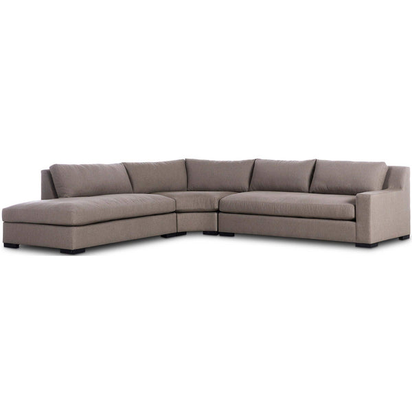 home fashion Albany 3 Piece Bumper Chaise Sectional Vesuvio Cafe by Four Hands