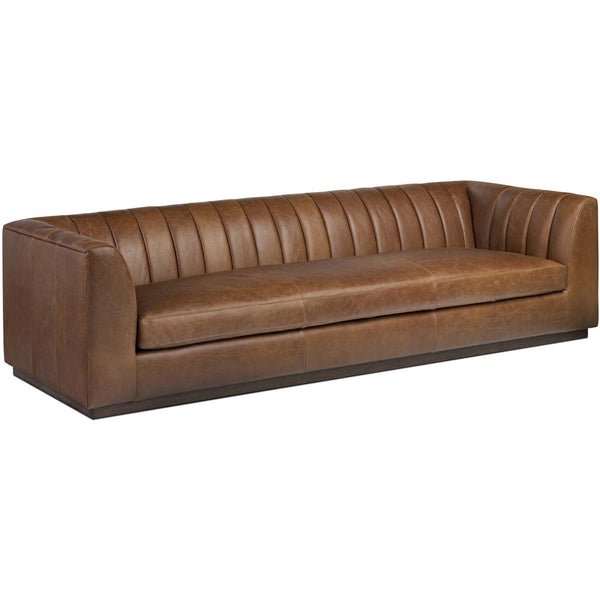 Home Fashion Alec Leather Sofa Dulane Mahogany By Four Hands