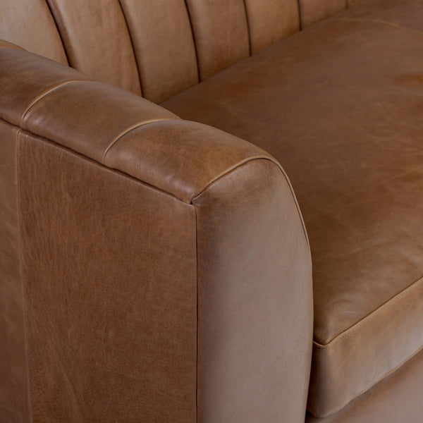 Home Fashion Alec Leather Sofa Dulane Mahogany By Four Hands