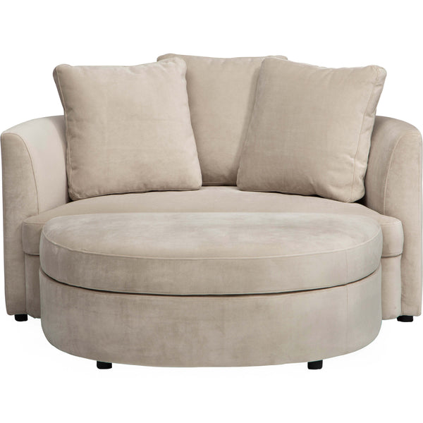 Home Fashion Allie Chair With Storage Ottoman Romo Linen